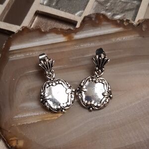 Avon Silver-Tone Ornate Drop Earrings
